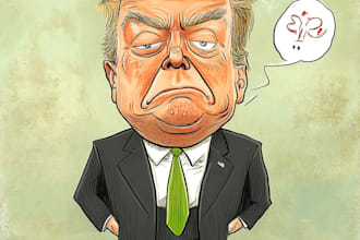 draw satire, editorial or political cartoons for you