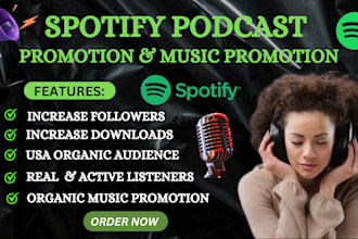spotify podcast promotion, spotify marketing to usa audience, podcast promotion