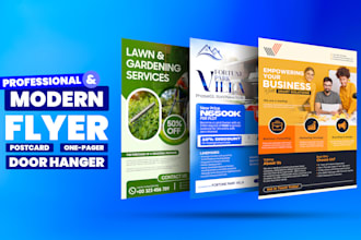 design business flyer, one pager, eddm postcard, door hanger