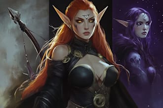 draw dnd and fantasy character or party illustration for you