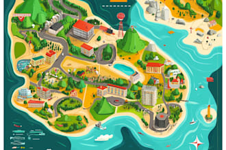 draw vector map or isometric map in illustrator