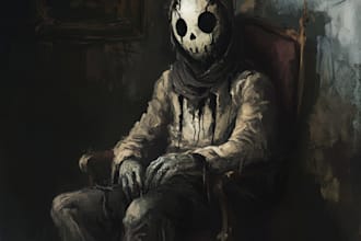 create awesome artwork for dark art, horror, creepy illustration
