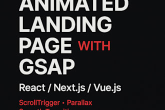 create a modern animated landing page with gsap