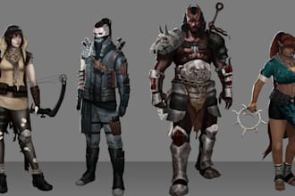 make 3d game character and asset for godot, psx ps1 ps2 n64 game character model