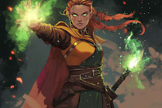 create dnd art, fantasy character for dnd party