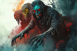 do a best dark fantasy horror character art