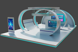 redesign 3d exhibition booth,ice cream booth,coffee kiosk design,d5 render,revit