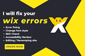 help fix your wix errors, problems, bugs and troubleshoot or just edit your site