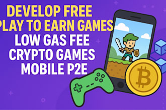develop free play to earn games low gas fee crypto games mobile p2e blockchain