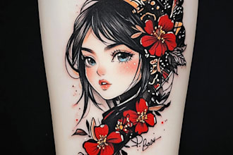 do you tattoo design anime  traditional or realistic sleeve