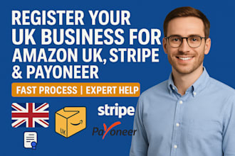 register your UK business for amazon UK, stripe, payoneer access