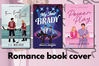 illustrate romance book, gay, ya, mafia, fantasy and sport romance book cover