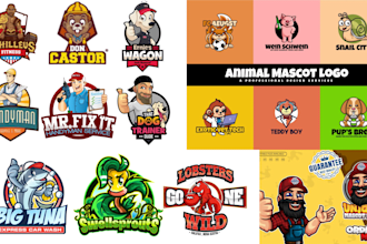 create a custom cartoon logo design for your brand business