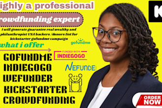 provide targeted donors or backers lists for gofundme kickstarter and indiegogo