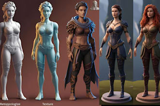 render fantasy character realistic 3d human model convert 2d to 3d animaze nft