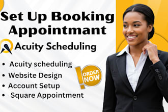 setup fresha acuity scheduling, booking appointments, calendly integration