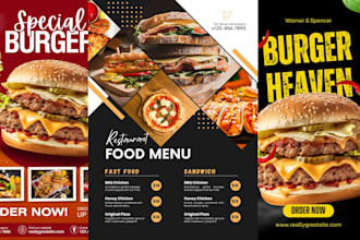 create food  flyer restaurant menu party church flyer bar menu