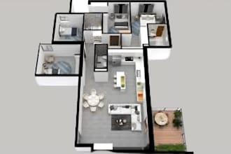 draw architectural floor plan, 2d to 3d floor plan, real estate plan in autocad