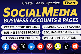 create and setup your facebook business page and social media accounts