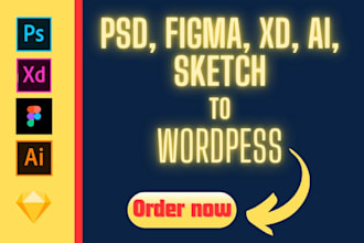 convert psd,ai, figma, html, xd, adobe to wordpress website