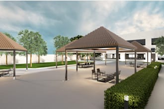 buildup landscape house,retail shop interior rendering,store warehouse modeling