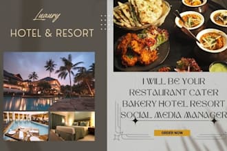 be your restaurant cater bakery hotel resort social media marketing manager