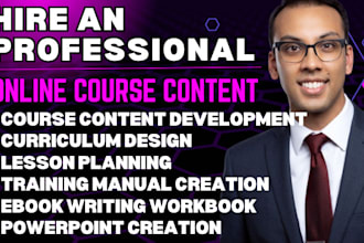 create online course content course curriculum lesson plan course creation ppt