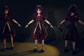 sculpt 3d nsfw female character model, anime character, ue5, daz studio, blender