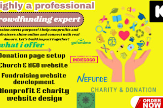 nonprofit website non profit website charity website donation website gofundme