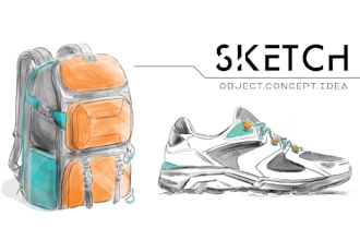 draw sketch product or object from photo and your idea