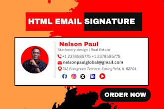 make clickable HTML email signature for email outlook, gmail