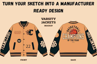 create fashion clothing tech pack and flat sketch with technical drawing