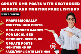 create gmb posts with geotagged images and monitor fake listings