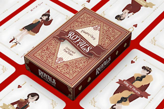 design 52 playing card game, poker card, card deck, card box mockup