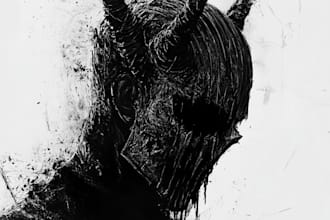 create black and white dark horror fantasy art in my style