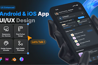 do professional app uiux design for android  ios figma and adobe xd