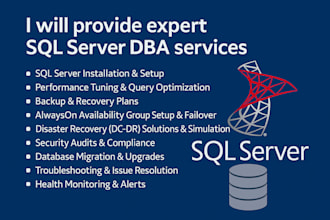 be your expert sql server dba for optimization and recovery