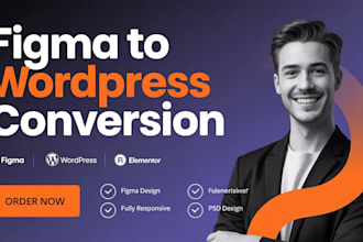 convert figma, PSD, xd to wordpress or elementor