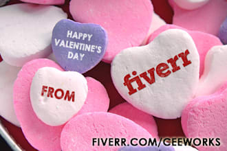 put your logo or text on valentine heart candy