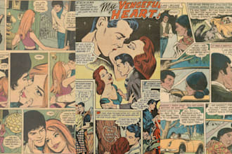 design 70s 80s vintage comic illustration retro vintage comic poster comic page