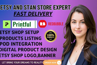 set up etsy shop stan store print on demand t shirt design digital products