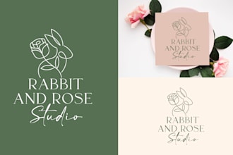 design awesome feminine hand drawn botanical boho logo