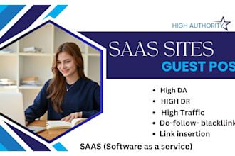 saas link insertion, guest post, backlink high da saas sites or blogs