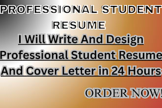 write and design profesional student resume and cover letter in 24 hours