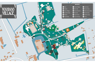 do custom vector map design for event, festival, venue, city, site, layout map