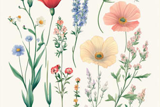 draw a vintage style botanical illustration in watercolor