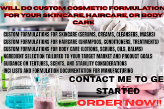 develop custom cosmetic formulations for your skincare, haircare, or body care