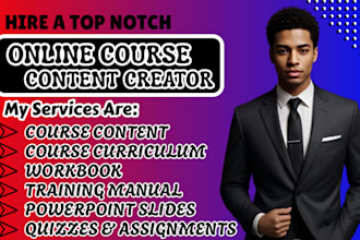 be your online course content creator course curriculum and online content