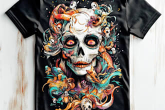 create a t shirt designs for teespring, merch or redbubble