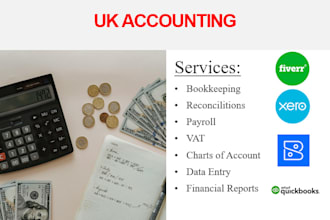 do UK bookkeeping, vat, payroll and reconciliation on xero, zoho and quickbooks